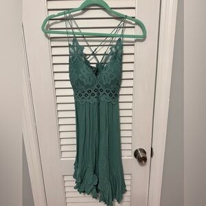Free people green dress. NWOT.